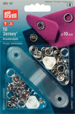 Druckknopf Jersey Zackenring MS 10 mm silberfarbig